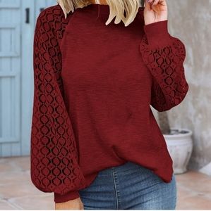 Lace Sleeve Blouse XL